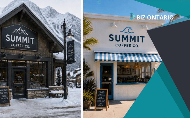 Can two businesses have the same name in different provinces in Canada